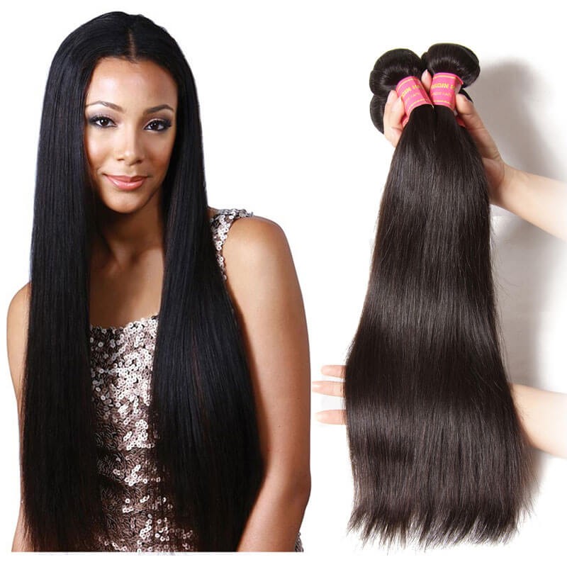 Idolra Quality Indian Hair Weave Bundles 4 Pcs Thick Straight Indian Virgin Remy Human Hair Extensions